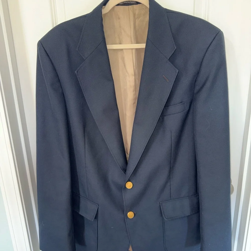 Savile Row Men's Navy Blue Blazer with Gold Buttons size 40L - Picture 11 of 16